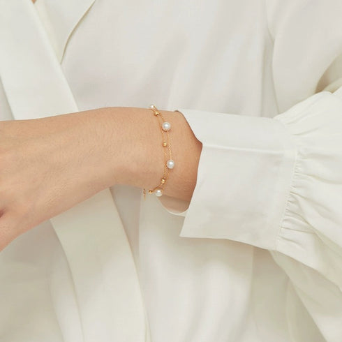Layered Pearl Bracelet - Sterling Silver