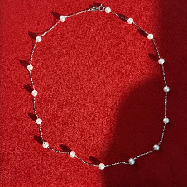 3–4mm Starry Freshwater Pearl Silver Necklace