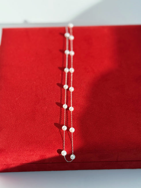 3–4mm Starry Freshwater Pearl Silver Necklace
