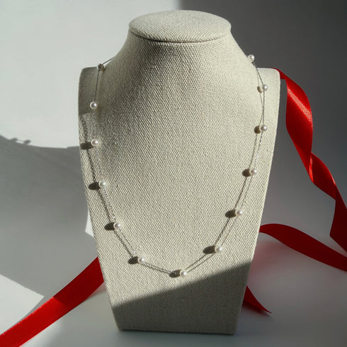 3–4mm Starry Freshwater Pearl Silver Necklace