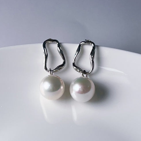Power Pearl Large Stud Earrings - Sterling Silver