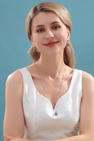 11-12mm Tahitian Pearl Clavicle Chain Necklace - Ocean Gift