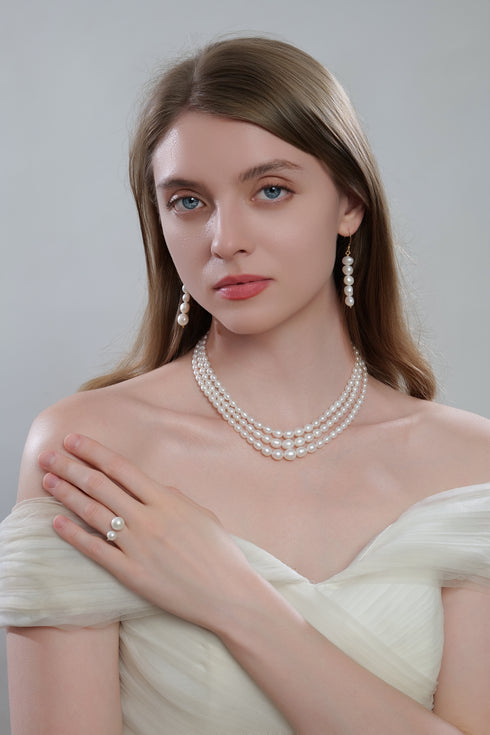 Baroque String Pearls Hook Earrings - Timeless Simplicity