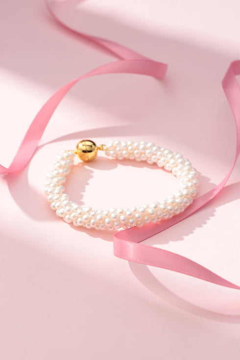 Mini Freshwater Pearls Bracelet with Magnetic Lock - May-Lynn