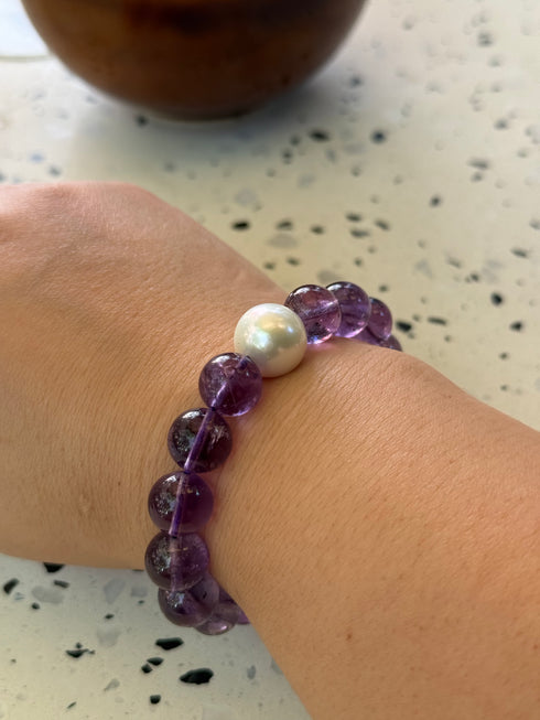 Amethyst Freshwater Pearl Bracelet