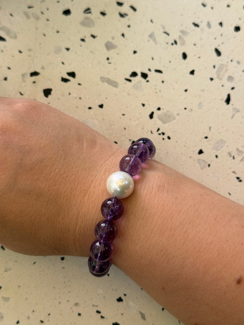 Amethyst Freshwater Pearl Bracelet