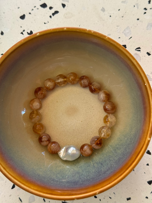 Citrine Baroque Pearl Bracelet