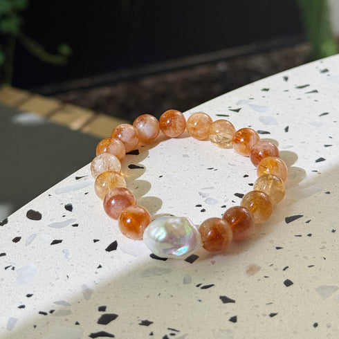 Citrine Baroque Pearl Bracelet