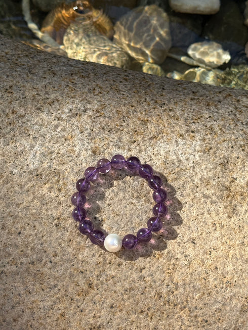 Amethyst Freshwater Pearl Bracelet