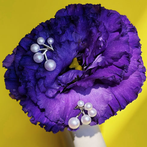 Sparkle Pearl Silver Earrings - Sterling Silver