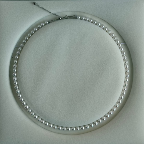 5-6mm Aurora White Freshwater Pearl Strand Necklace