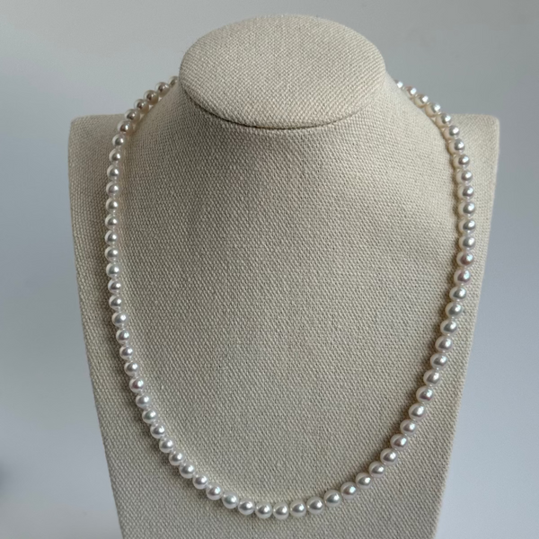 5-6mm Aurora White Freshwater Pearl Strand Necklace