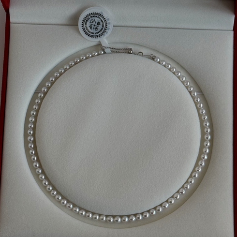 5-6mm Aurora White Freshwater Pearl Strand Necklace