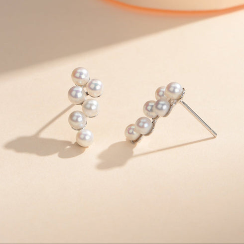 Grapes Pearl Earrings - Sterling Silver