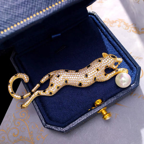 Cheetah Freshwater Pearl Brooch
