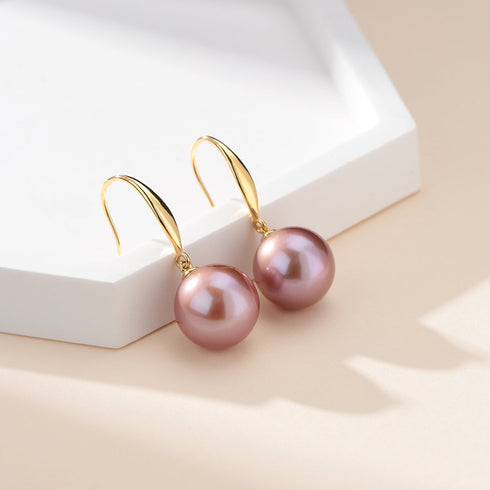 Radiance Edison Purple Pearl Hook Earrings