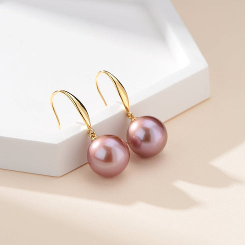 Radiance Edison Purple Pearl Hook Earrings