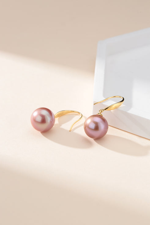 Radiance Edison Purple Pearl Hook Earrings