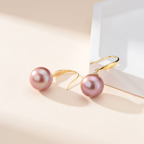 Radiance Edison Purple Pearl Hook Earrings