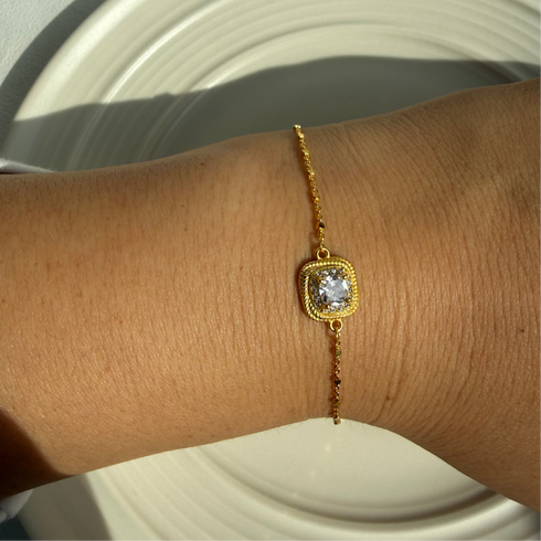Cube Diamond Gold Bracelet – Gold Vermeil