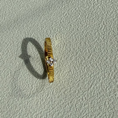 Exquisite Rhombic Zirconia Ring – Gold Vermeil