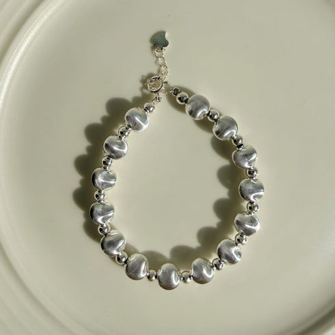 Silver Beaded Ball Bracelet - Sterling Silver