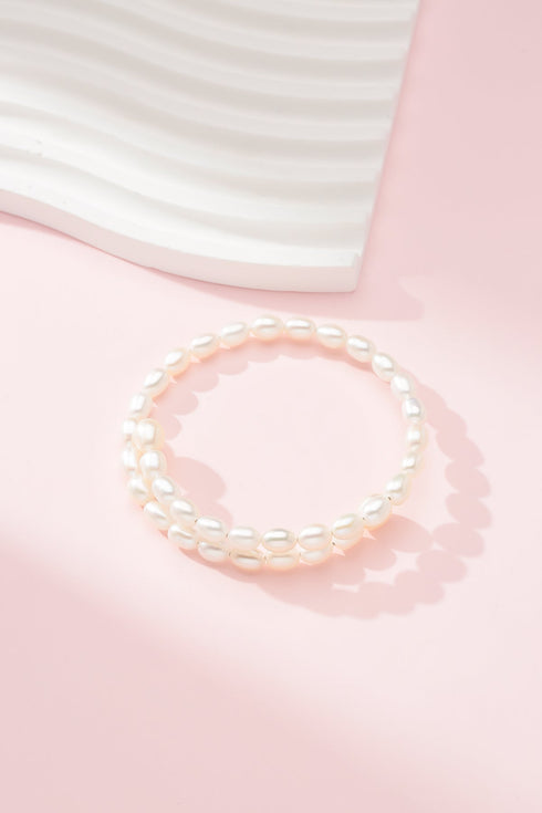 6-7mm Freshwater Rice Pearls Bracelet - May-Lynn Jewelry