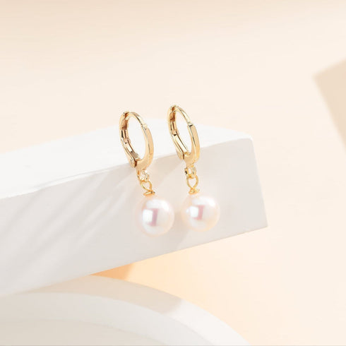 Freshwater Pearl Classic Hoop Earrings - May-Lynn Jewelry