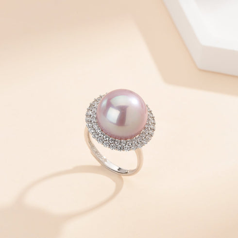 11-12mm Purple Pearl Cubic Zirconia Ring - May-Lynn