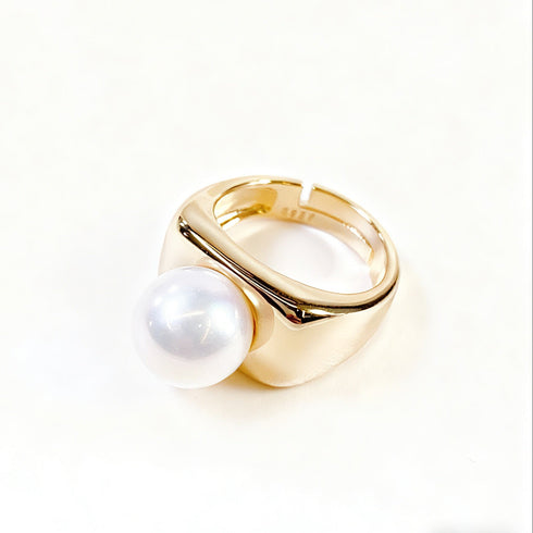 Power Edison Pearl Square Ring - Gold Vermeil / Sterling Silver