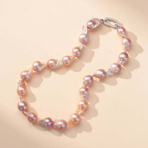 Purple Large Baroque Freshwater Pearl Necklace - House Of Pearls