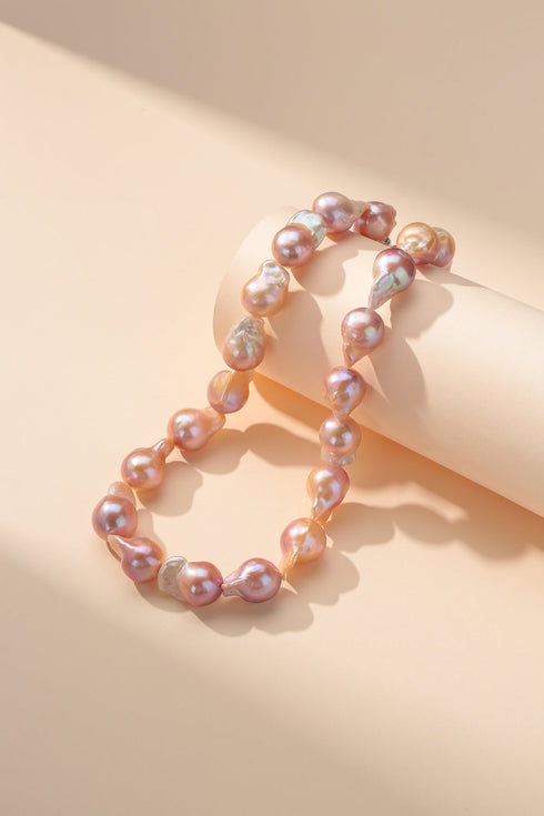 Purple Large Baroque Freshwater Pearl Necklace - House Of Pearls