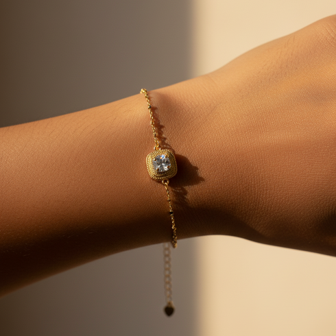 Cube Diamond Gold Bracelet – Gold Vermeil