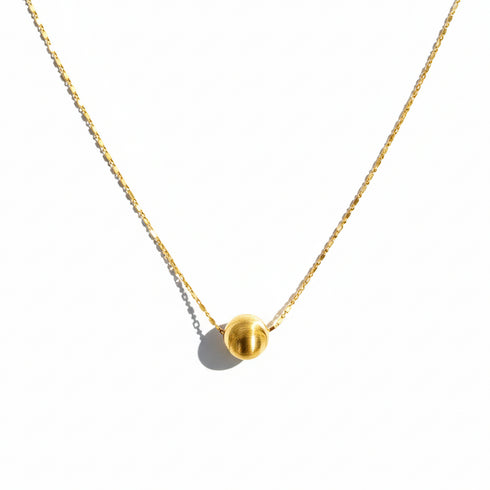 Gold Ball Thread Necklace - Gold Vermeil / Sterling Silver