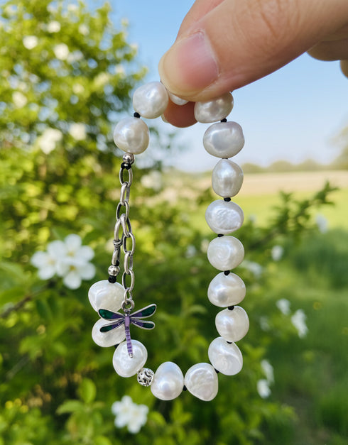 Dragonfly Baroque Pearl Bracelet