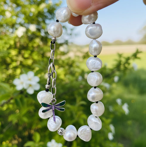 Dragonfly Baroque Pearl Bracelet