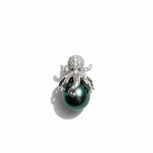 Squid Tahitian Pearl Pendant – Fun Jewelry in Sterling Silver