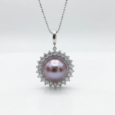 Radiance Edison Purple Pearl Pendant Necklace
