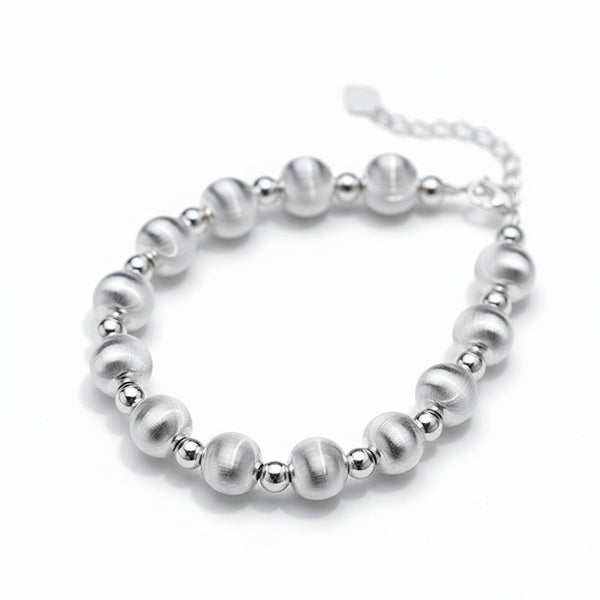 Silver Beaded Ball Bracelet - Sterling Silver