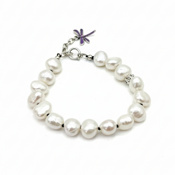 Dragonfly Baroque Pearl Bracelet