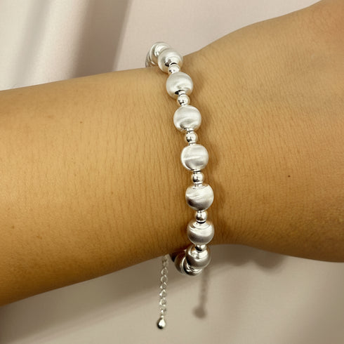 Silver Beaded Ball Bracelet - Sterling Silver