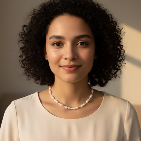 Elegant Dual Pears Beaded Necklace