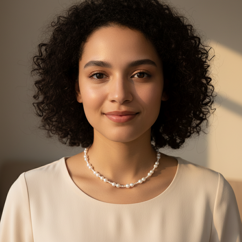 Elegant Dual Pears Beaded Necklace