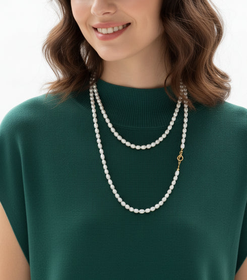 Long Baroque Pearl Necklace - Versatile Styling
