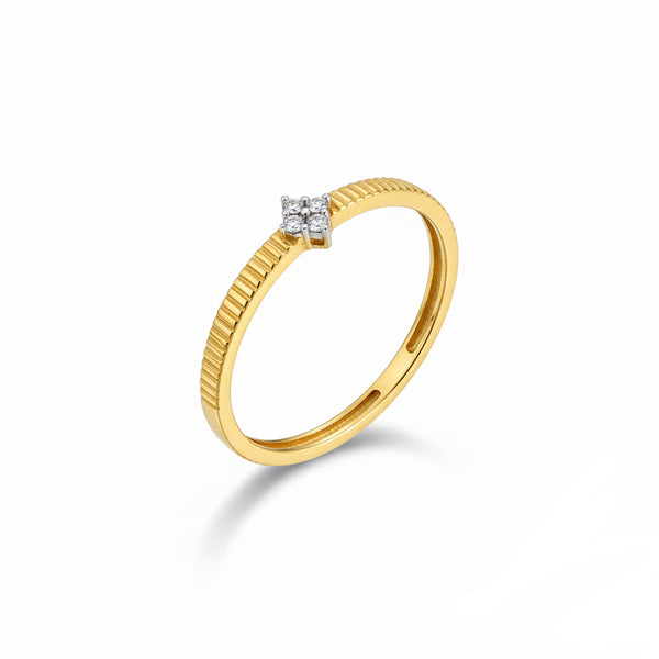 Exquisite Rhombic Zirconia Ring – Gold Vermeil