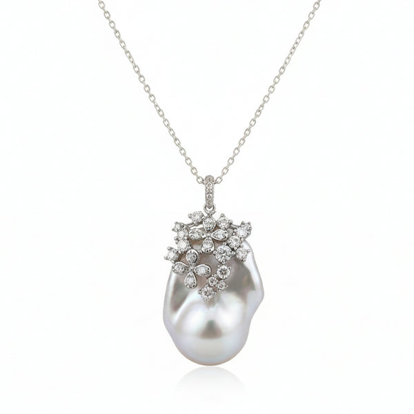 Radiant Blossom Baroque Pearl Pendant