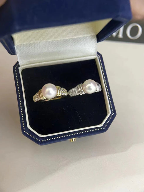 Elegant Pearl Zirconia Statement Ring - Stylish Daily Wear