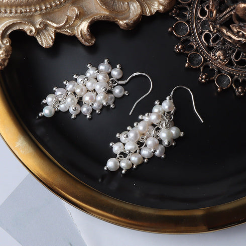 2-3mm Freshwater Pearls Grape Shape Earrings - May-Lynn Jewelry