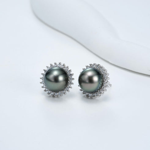 Sunflower Bloom Tahitian Earrings