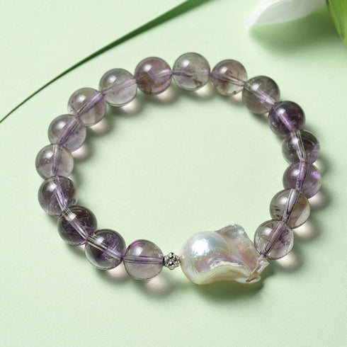 Amethyst Baroque Pearl Bracelet